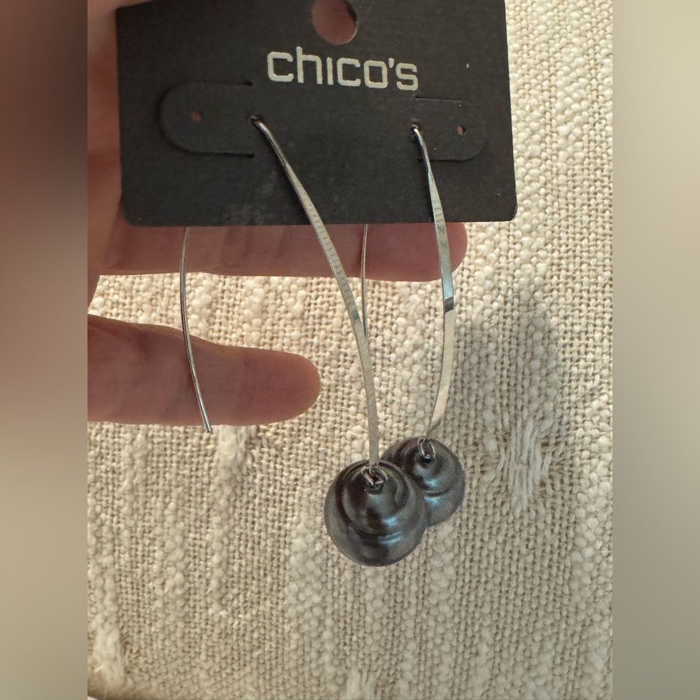 0264-Chico's Silver Drop Earrings